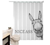 Generisch pour et Douche | Paroi de Douche imperméable avec 12 Crochets, 180 x 180 cm, Protection de Humoristique - pour Salle de Bain dans la Maison, dortoir, hôtel et dortoir