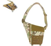 Generisch Powios Shoulder Crossbody Bag,Multi Pocket Tactical Sling Bags,Large Capacity Multifunctional Outdoor Waterproof Chest Bag (Camouflage)