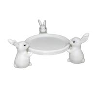 Generisch Présentoir à gâteau lapin de Pâques - Support pour bagues et boucles d'oreilles - Plateaux de service pour lapins de Pâques - Pour la maison, l'entrée, la cheminée, la table de chevet, le