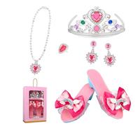 Generisch Princess Pretend Jewelry Toy, accessoires de jeu de rôle, 5 pièces pour l'utilité de jeu, caractéristiques des chaussures habillées, catégorie utilitaire ménagère, ensemble pour anniversaire