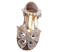 Generisch Printemps, édition coréenne, petite, moyenne et grande princesse, chaussures décontractées, chaussures de performance, chaussures en cuir pour fille, danse, or, 26 EU