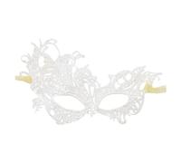 Generisch Protection du visage exquise pour femme pour la danse et les occasions festives avec décoration luxueuse en poudre dorée comme masque de carnaval en forme de demi-lune (blanc, taille unique)