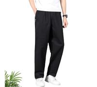 Generisch Puliam Easetactic Pantalon extensible Puliam pour homme avec poche zippée pour homme Pantalon de travail décontracté Grande taille, Noir , M