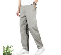 Generisch Puliam Easetactic Pantalon extensible Puliam pour homme avec poche zippée pour homme Pantalon de travail décontracté Grande taille, gris clair, M