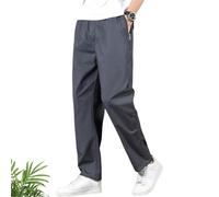 Generisch Puliam Easetactic Pantalon extensible Puliam pour homme avec poche zippée pour homme Pantalon de travail décontracté Grande taille, gris foncé, M