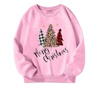 Generisch Pull à capuche de Noël pour filles garçons et filles Noël flocon de neige sweat à capuche hiver chaud imprimé Noël pulls sweatshirts, Rose, 10-11 ans