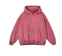 Generisch Pull à capuche délavé pour femme Y2K Vintage Sweatshirt à capuche basique Look usé Pull de transition Vintage Veste à capuche Sweat doublé en polaire douce Sweatshirt streetwear décontracté