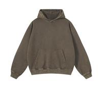 Generisch Pull à capuche délavé pour femme Y2K Vintage Sweatshirt à capuche basique Look usé Pull de transition Vintage Veste à capuche Sweat doublé en polaire douce Sweatshirt streetwear décontracté