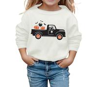Generisch Pull à capuche d'Halloween pour filles et garçons avec un joli design imprimé comme tenue d'automne chaude et décontractée douce et confortable, Blanc., 8-9 ans