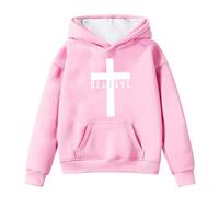Generisch Pull à capuche d'hiver pour fille - En polaire chaude - Avec poche - Pour les activités de plein air - Confortable et décontracté - De 4 à 14 ans, Rose, 12-13 ans