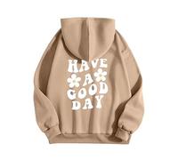 Generisch Pull à capuche pour adolescent - Décontracté - Avec imprimé lettre hippie - Grandes tailles - Aesthetic - Sweat à capuche - Style années 90 - Pour femme - Y2K - Oversize - Vintage Harajuku