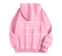 Generisch Pull à capuche pour femme avec inscription en allemand "Liebe Person hinter Mir, niemand bist du, das ist Deine Superkraft" Hoodies Anime, Rose, XXL