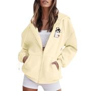 Generisch Pull à capuche pour femme Sweat à capuche Fermeture éclair Veste de survêtement Automne Hiver Manches longues Fitness Veste à capuche Confortable Sweat à capuche Imprimé Laissez Sport
