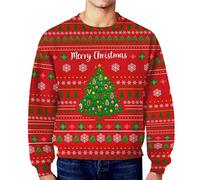 Generisch Pull à capuche sans capuche décontracté pour homme Hiver Noël Drôle Moche Sale Secret, rouge, M