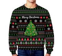 Generisch Pull à capuche sans capuche pour homme Hiver Noël drôle laid sale secret décontracté, Noir , XXL