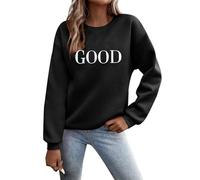 Generisch Pull court. T-shirts pour femmes avec graphique, col rond, sweatshirts, pulls hauts pour femmes vêtements de famille, Noir , S