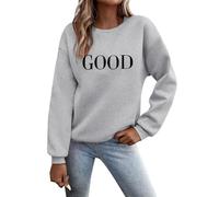 Generisch Pull court. T-shirts pour femmes avec graphique, col rond, sweatshirts, pulls hauts pour femmes vêtements de famille, gris, S