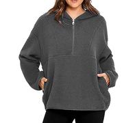 Generisch Pull d'automne pour femmes Sweat-shirt sans capuche T-shirt à manches longues Taille : 23/5000 pages : sweat à capuche polaire avec fermeture éclair quart pour femme, laine d'agneau, sweat à