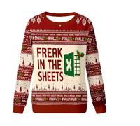 Generisch Pull de Noël Femme Homme Thème Excel - Pull Drôle de Bureau avec Spreadsheet/Excel Erreur Indications Freak In The Sheets Tenue de Noël Festive Sweat-shirt, A02 rouge., S