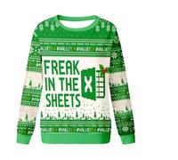 Generisch Pull de Noël Femme Homme Thème Excel - Pull Drôle de Bureau avec Spreadsheet/Excel Erreur Indications Freak In The Sheets Tenue de Noël Festive Sweat-shirt, A04 vert., L