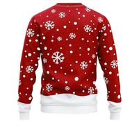 Generisch Pull de Noël luxueux grande taille avec imprimé renne, col roulé, tricot fin de qualité, design moderne - Parfait pour les jours d'hiver festifs et les soirées chandelles, rouge, 3XL