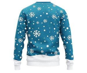 Generisch Pull de Noël luxueux grande taille avec imprimé renne, col roulé, tricot fin de qualité, design moderne - Parfait pour les jours d'hiver festifs et les soirées chandelles, bleu ciel, 3XL