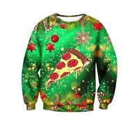 Generisch Pull de Noël pour homme, sweat-shirt de Noël « Merry Christmas » Pull de Noël Famille Unisexe Sweatshirts amusants Pull de Noël Pull en tricot 2025 (S-XXL), vert, XXL