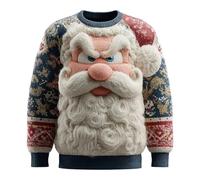 Generisch - Pull de Noël pour homme - Ugly Christmas Sweater - Beau pull de Noël - Sweatshirt original avec motif de Noël - En coton - Chaud - Tricoté - Manches longues - Pour la fête de Noël, Blanc
