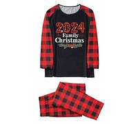 Generisch Pull de Noël pour la famille Hommes Papa Noël Famille Imprimé Blouse Hauts et Pantalons Famille Vêtements Pyjamas Pyjama Noël, Bordeaux, S