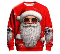 Generisch Pull de Père Noël festif comme sweat-shirt sans motif tricoté pour un confort hivernal Ambiance festive, rouge, L
