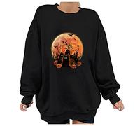 Generisch Pull de vacances pour femme - Basique - Chemisier noir - Halloween, Noir , L