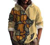 Generisch Pull d'Halloween en lin pour homme Sweat-shirt à capuche Boutonnière Horreur Impression 3D Motif corbeau Pull à manches longues Sweatshirts surdimensionnés Ne se décolore pas Hauts pour