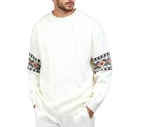 Generisch Pull d'hiver en tricot tendance pour les adolescents comme manteau décontracté avec un design grossier, Blanc., M