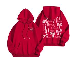 Generisch Pull d'hiver pour femme avec graphisme de mots, sweat à capuche, sweatshirts tendance, vêtements Preppy, sweat-shirt à manches longues, pull avec fermeture éclair sur le, rouge, S