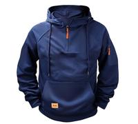 Generisch Pull d'hiver pour homme - Manteau de loisirs - Fitness - Jogging - Couleur assortie - Fermeture éclair - Sport - Haut chaud - Manteau d'hiver pour homme, Marine, S