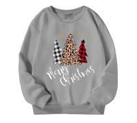 Generisch Pull E Fille Noël Flocon de Neige Sweat à Capuche Hiver Chaud Impression de Noël Pulls Sweatshirts Pulls 62, gris, 10-11 ans