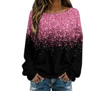 Generisch Pull élégant pour femme avec motif floral comme tunique décontractée pour le quotidien dans une version confortable à manches longues et col rond doux, Noir , S