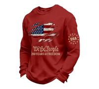 Generisch Pull en tricot à col rond pour anniversaire 2026, pull thermique doux, manches longues, haut streetwear décontracté, rouge, 3XL