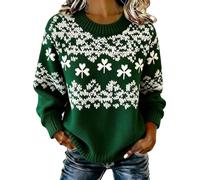 Generisch Pull en tricot surdimensionné pour femme avec facteur de douceur et coupe ample pour une mode de bien-être à manches longues, Vert foncé., S