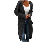 Generisch Pull Femme Chaud Hiver Avec Long Loose Cardigan Pâte Tricoté Vêtements Femme, Noir , XXL