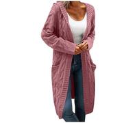 Generisch Pull Femme Chaud Hiver Avec Long Loose Cardigan Pâte Tricoté Vêtements Femme, Rose, 3XL