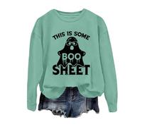 Generisch Pull Femme Citrouille Esprit Imprimé Manches Longues Col Rond Sweatshirt Halloween Costume Femme Festival Horreur T-shirt à Manches Longues Sweatshirts Haut Pull Sans Capuche, Sweat à