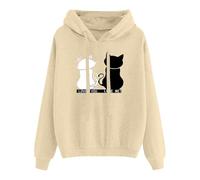 Generisch Pull Femme Coton Longue Veste Polaire Femme avec Capuche Hauts Imprimé Hommes/Femmes Sweat à Capuche Sweatshirt Confortable Sweat à Capuche Automne Hiver Chemise à Manches Longues Coupe