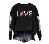 Generisch Pull Femme Tumblr Col Rond Décontracté Léger Manches Longues avec Imprimé Graphique Poulet Sweatshirts Top Blouse Ski Sous-Veste Femme, Noir , XXL