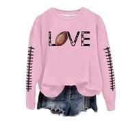 Generisch Pull Femme Tumblr Col Rond Décontracté Léger Manches Longues avec Imprimé Graphique Poulet Sweatshirts Top Blouse Ski Sous-Veste Femme, Rose, L