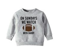 Generisch Pull fille pizza tout-petit enfant bébé garçon fille on sundays We Watch Football with papa maman drôle sweat-shirt pull tops pull bébé fille 62, GY2., 4-5 ans