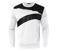 Generisch Pull Homme Printemps Hiver Loisirs Mode Fermeture éclair Collocation Couleur Grande Manches Longues Col Rond Pull à Capuche, Blanc., 3XL