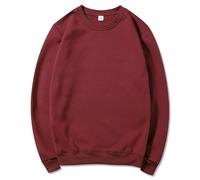 Generisch Pull Homme Sans Capuche Sweatshirt Homme Noir XXL, Col Rond Couleur Unie Sweat-Shirt Jogging Classique Sportswear Manches Longues Casual Sweater Confortable et Chaud Haut de Sport, Bordeaux