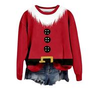 Generisch Pull imprimé décontracté à manches longues col rond en polaire douce - Tendance pour tout le monde, coupe confortable, vêtement de détente, streetwear., rouge, L