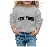 Generisch Pull-over Robes pour Femmes Filles Garçons Sweat à Capuche Manches Longues Sweat-shirt Doux Sweat à Capuche Graphique Enfants Mignon Pull Haut Vêtements pour Filles Survêtement Garçons, gris